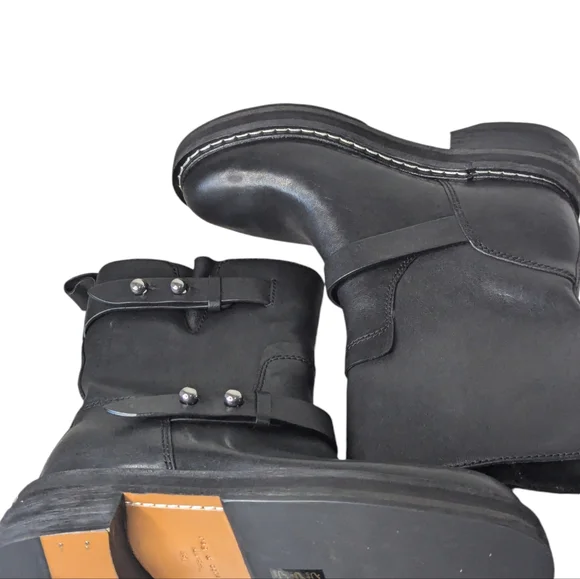 NEW...Rag And Bone Moto Black Boots... Size..EU 38...US 8